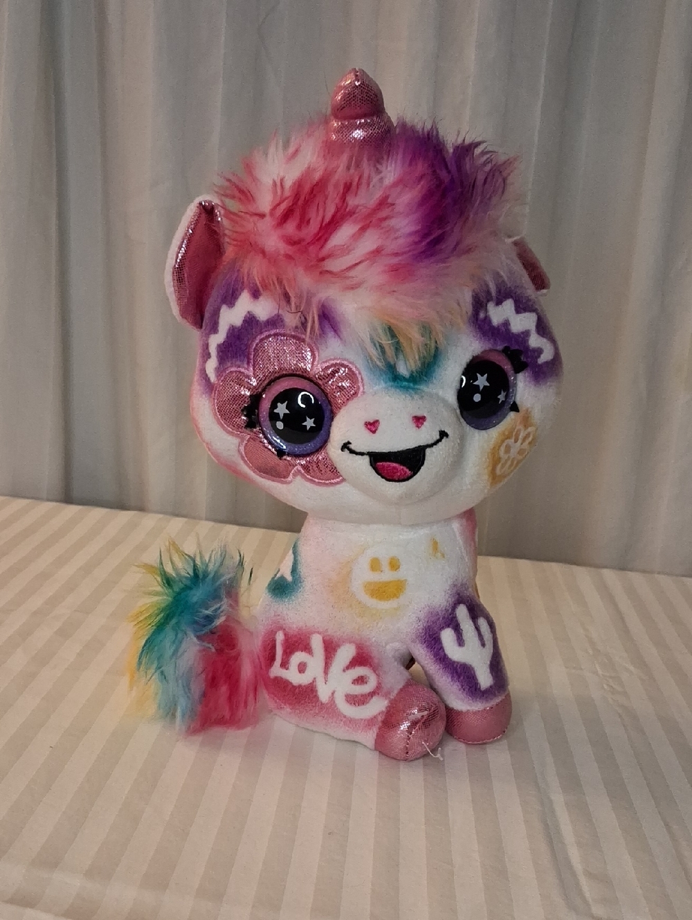 Rainbow Love Unicorn Plush Toy - Pink, Purple, Multicolor